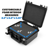 CLOUD/TEN 11" Smell Proof Hard Travel Case with Padlock Rings and Customizable Foam - Fits Accessories up to 8.5" x 6" x 3.25"