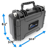 CLOUD/TEN 12" Smell Proof Hard Travel Case with Padlock Rings and Customizable Foam - Fits Accessories up to 9" x 5" x 2.75"