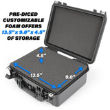 CLOUD/TEN 16" Smell Proof Hard Travel Case with Padlock Rings and Customizable Foam - Fits Accessories up to 13.5” x 9” x 4.5”