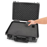 CLOUD/TEN 18" Smell Proof Hard Travel Case with Padlock Rings and Customizable Foam - Fits Accessories up to 15.5" x 9.5" x 5"