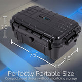 CLOUD/TEN 8" Smell Proof Hard Travel Case with Rubber and Customizable Foam Interior - Fits Accessories up to 6.25" x 3.37" x 2.25"