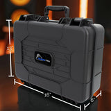 16" Hard Shell Storage Case with Customizable Foam for Water Pipes, Bubblers, Vaporizers, Dab Rigs, Stash Jars & Smoking Accessories