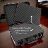 16" Hard Shell Storage Case with Customizable Foam for Water Pipes, Bubblers, Vaporizers, Dab Rigs, Stash Jars & Smoking Accessories