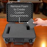 16" Hard Shell Storage Case with Customizable Foam for Water Pipes, Bubblers, Vaporizers, Dab Rigs, Stash Jars & Smoking Accessories