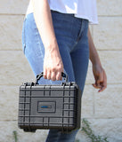 CLOUD/TEN 9" Smell Proof Hard Travel Case with Padlock Rings and Customizable Foam - Fits Accessories up to 6.5" x 4.25" x 3"